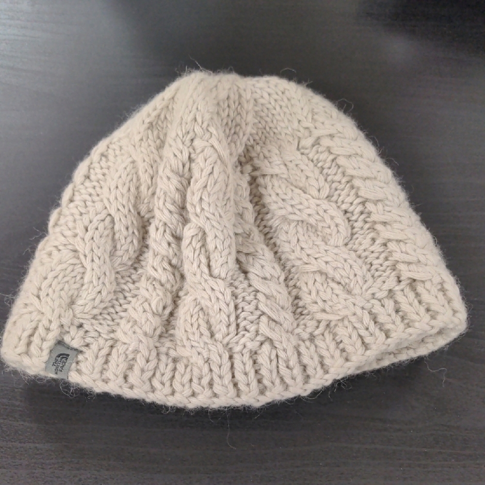 The North Face Cream Cable Knit Beanie - Picture 1 of 3